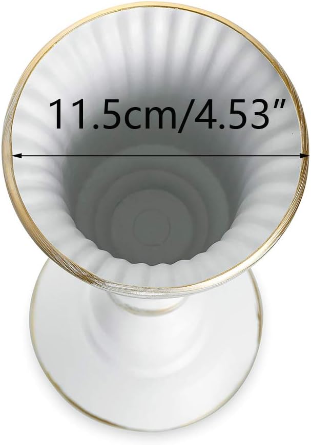 NUPTIO 2 Stück Metall Blumenvase Weiss Tischdekoration Herzstück, Elegante Hochzeit Mittelstücke Vas