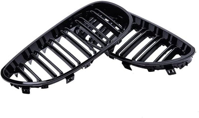 Kühlergrill für BMW 5er E60，Zubehör Sport Frontgrill，Glanz Schwarz Doppelsteg Sport Kühlergrill für