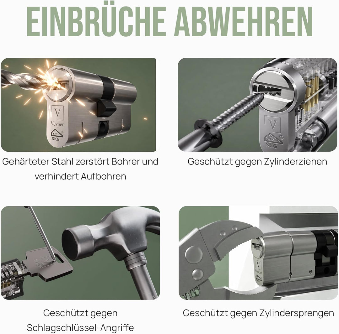 Vesper Extreme SKG3*** - Schliesszylinder gleichschliessend konfigurierbar - 1–4 Zylinder individuel