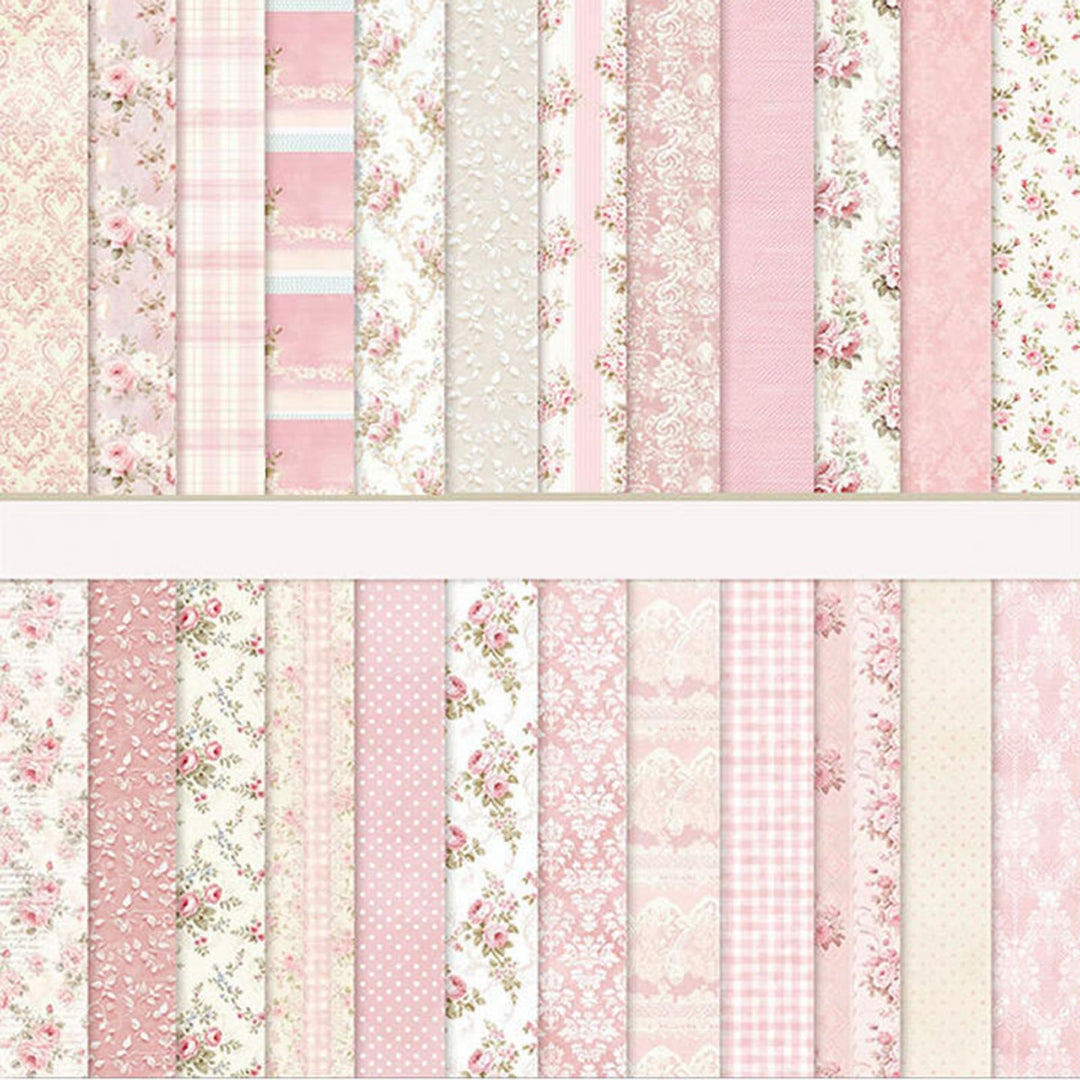 Scrapbook Papier Rosa Scrapbook Bastelpapier mit Blumen Muster, 24 Blatt Doppelseitiges Scrapbooking