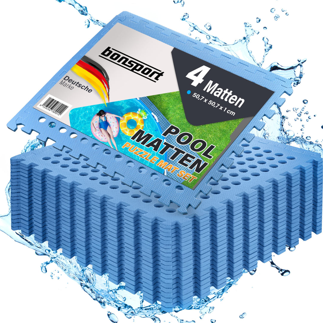 bonsport Pool Unterlegmatte Poolmatte 4 Stück - Bodenschutz Matte für den Pool/Planschbecken - Boden
