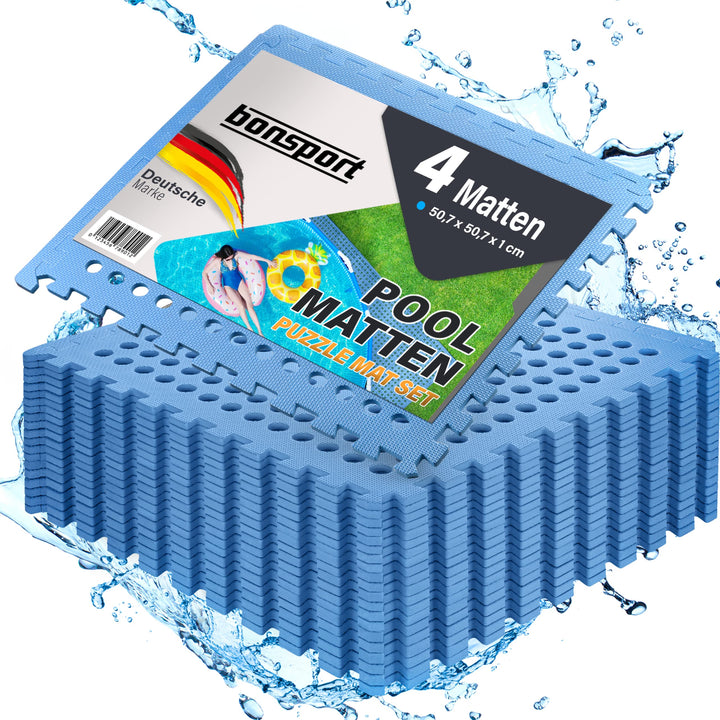 bonsport Pool Unterlegmatte Poolmatte 4 Stück - Bodenschutz Matte für den Pool/Planschbecken - Boden