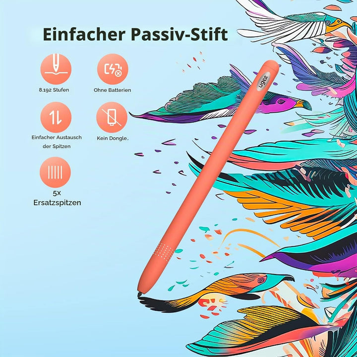 UGEE Grafiktablett Kabellos Bluetooth Q8W, 8 Zoll unterstützt Zeichentablett Wireless-Verbindung, mi