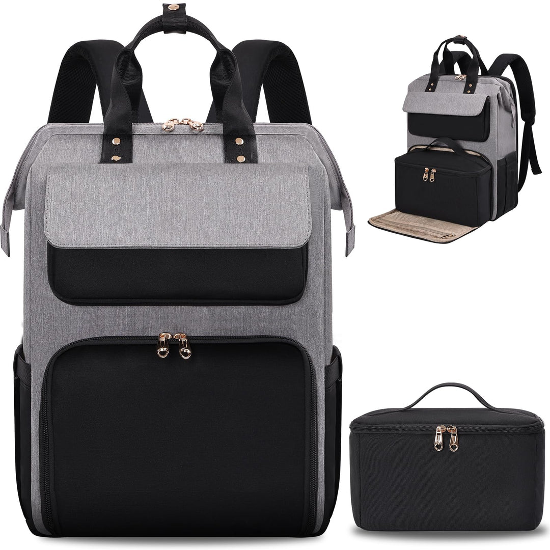BERTASCHE Lunch Rucksack, Laptop Rucksack Damen 15,6 Zoll mit Isoliertes Kühltasche, 2-in-1-Arbeitsr