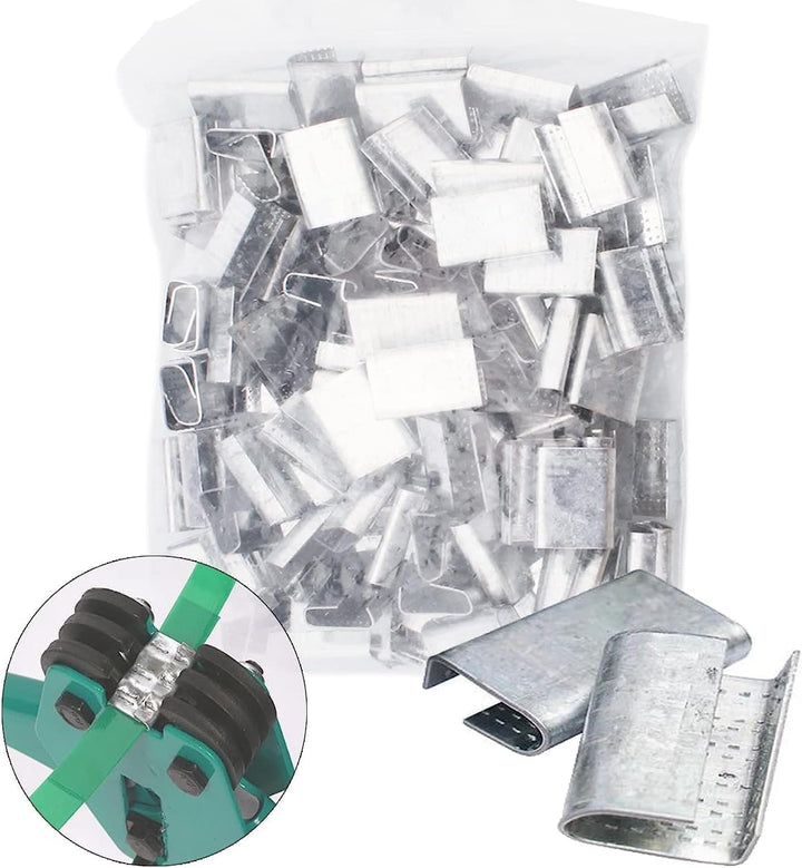 Anmas power Manuelles Umreifungs-Set inkl. Umreifungs-Set (100m PP Umreifungsband + 100 Metallclips)