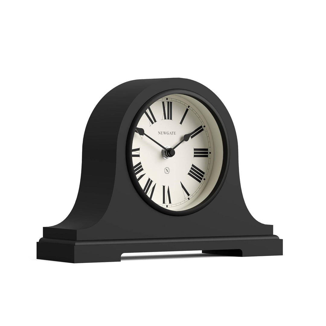NEWGATE® Broadway Kaminsims Uhr | Klassisches Design des napoleonhutes | Schwarz | Römische ziffern