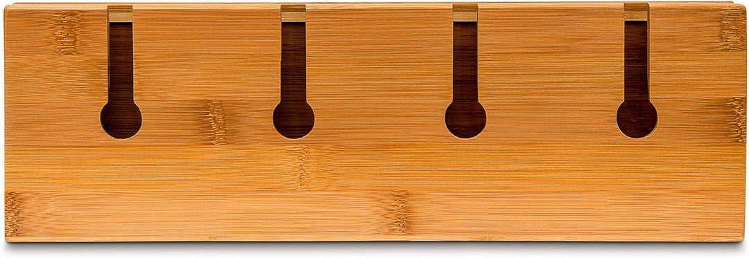 Relaxdays Weinregal mit Glashalter H x B x T: ca. 17 x 37 x 11,5 cm Flaschenregal aus Bambus mit Pla