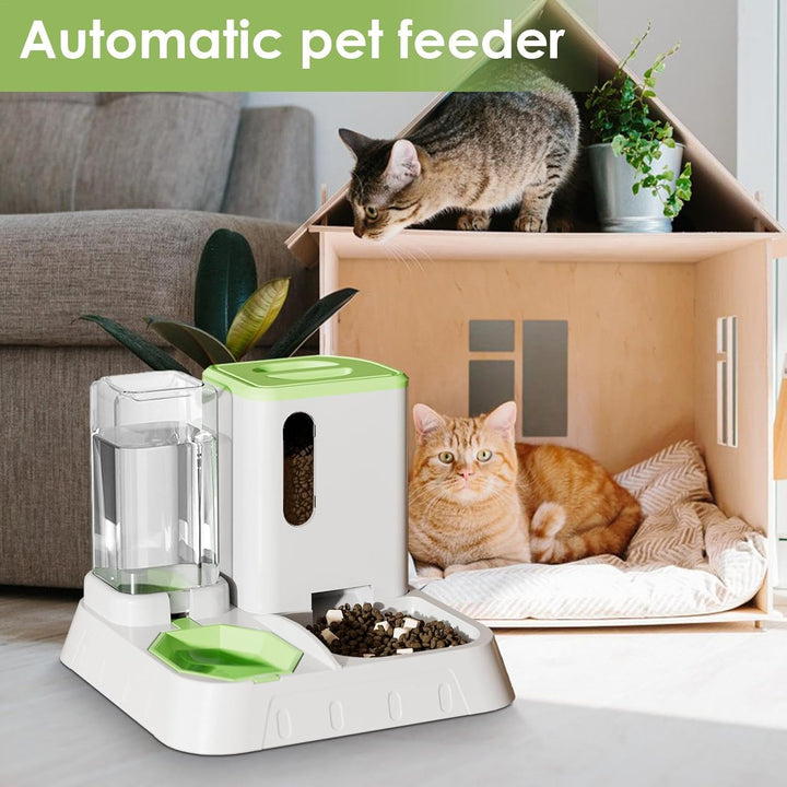 Futter- Und Wasserspender Für Katzen, Automatischer Futterautomaten Für Katzen & Kleine Hunde, 2 In
