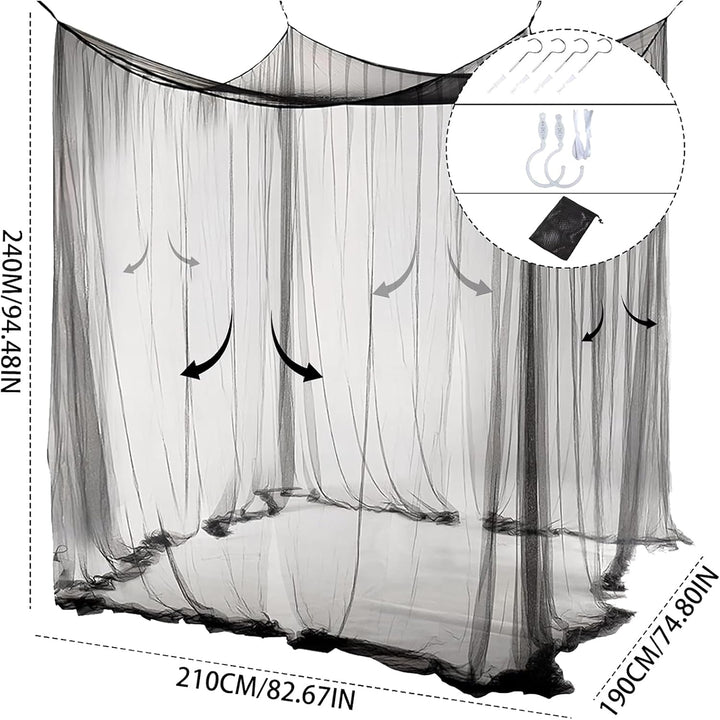 Moskitonetz Doppelbett 1.9 x 2.1 x 2.4 m Doppelbett Reise Insektennetz, Grosses Moskitonetz Bett Rec