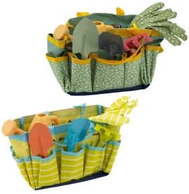 Rekord Kinder-Gartenset 6-TLG Blau (Tasche, Giesskanne, Harke, Schaufel, Spaten, Handschuhe), Kinder