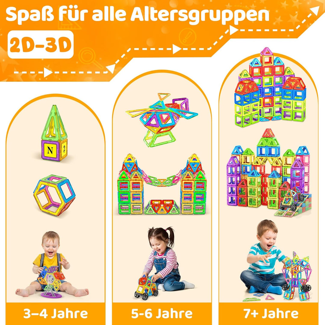 Magnetische Bausteine 120 Teile Konstruktion, Magnetbausteine Magnetspielzeug Magnete Kinder, Magnet