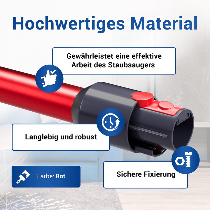 VIOKS Staubsauger Rohr Rot Ersatz für Dysоn Saugrohr 967477-03 für V5, V7, V8, V10, V11, V15, SV10,