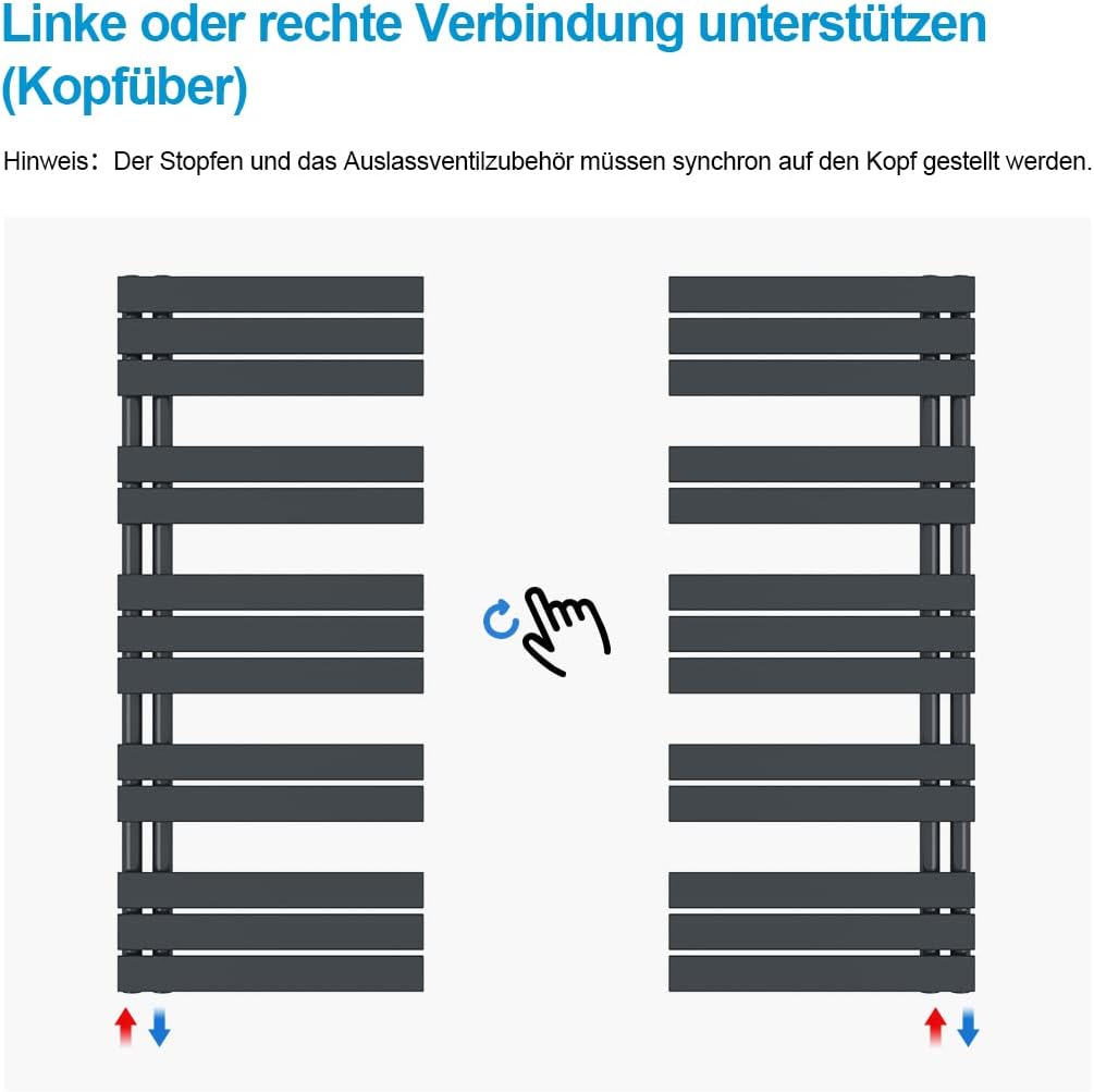 Heilmetz Badheizkörper Anthrazit Handtuchtrockner Heizung 400 x 1176 mm Bad Heizkörper Handtuchheizk