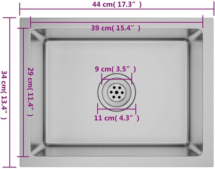 vidaXL Handgemachte Einbauspüle Wasserabfluss in X-Form Spülbecken Küchenspüle Edelstahlspüle Spüle