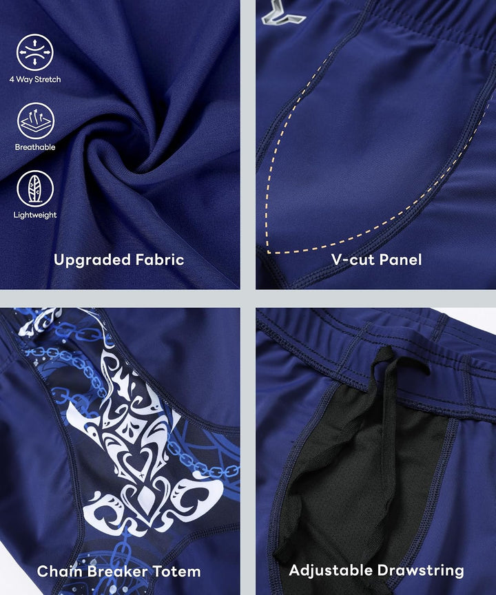 HUGE SPORTS Herren Splice Schwimmhose Kompression Jammer Lang Wilde Serie S Hammerkopfhai, S Hammerh