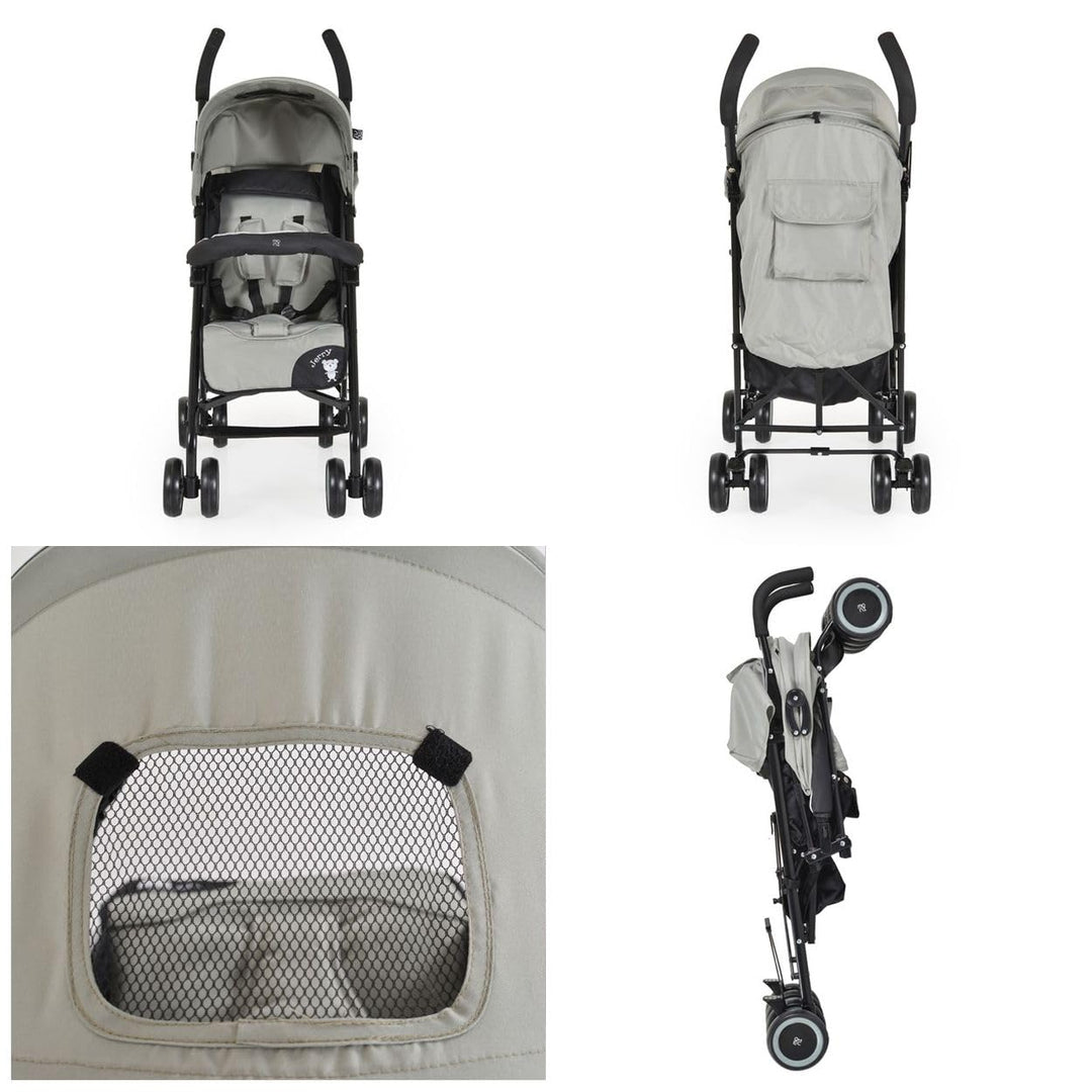 Moni Kinderwagen, Buggy Jerry, Sonnendach, schwenkbare Vorderräder, EVA-Räder schwarz hellgrün, schw