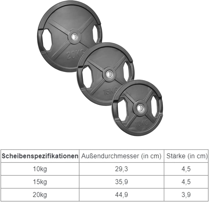 POWER-XTREME Hantelscheiben | Gewichtsscheiben | gummiert | 30/31 mm | mit Griffen | Grössenauswahl: