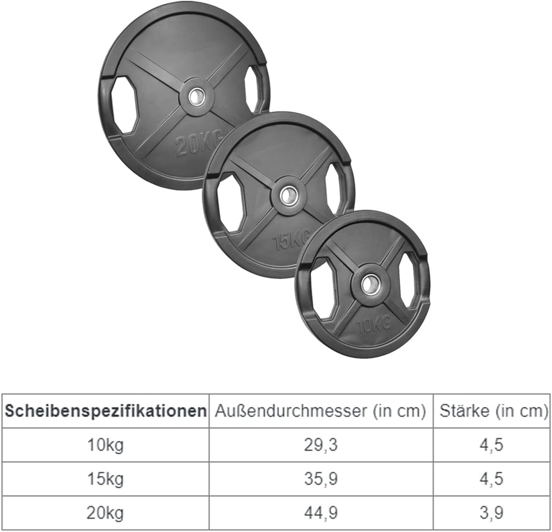 POWER-XTREME Hantelscheiben | Gewichtsscheiben | gummiert | 30/31 mm | mit Griffen | Grössenauswahl: