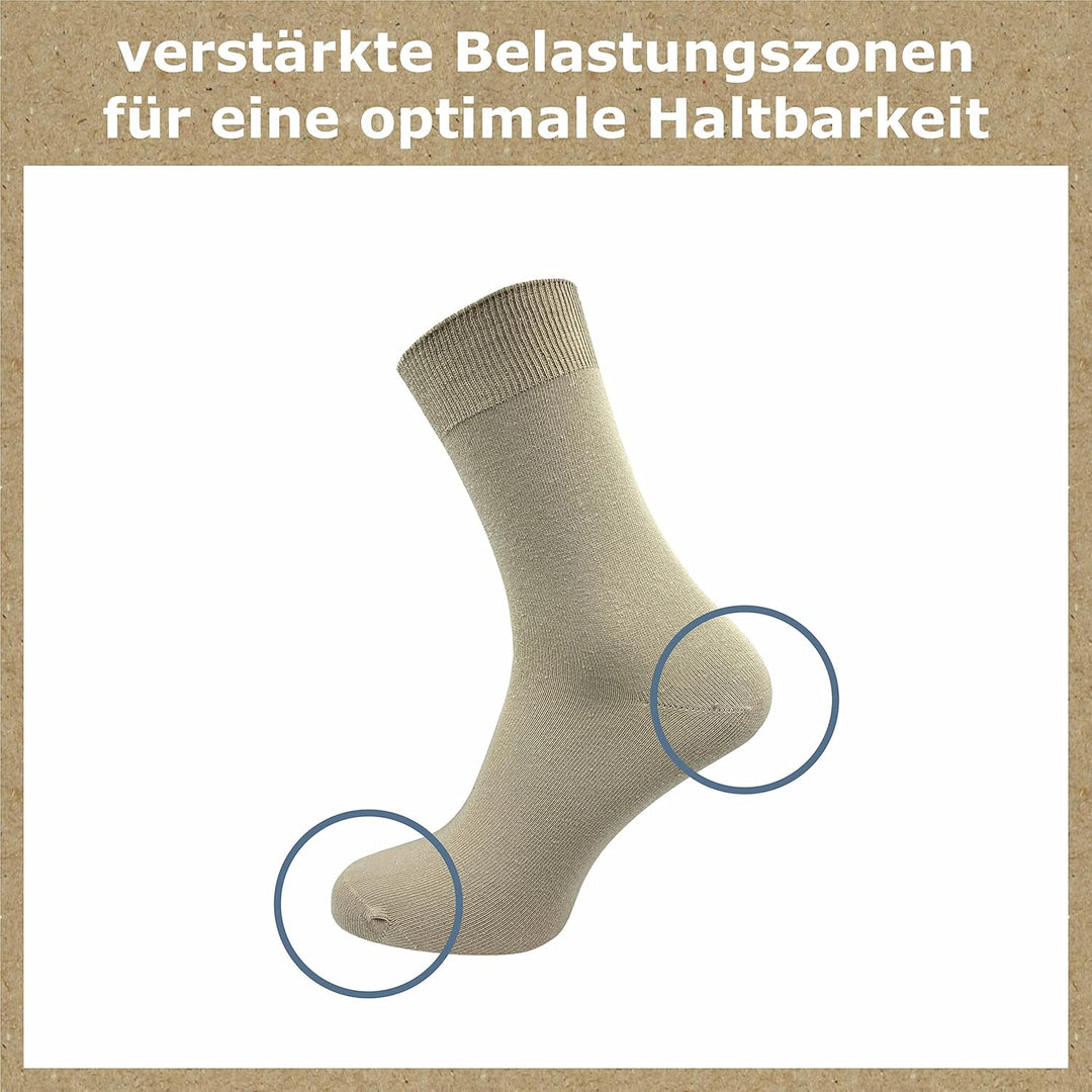 GAWILO Socken aus 100% Baumwolle (10 Paar) | Ohne drückende Naht, mit venenfreundlichem Komfortbund