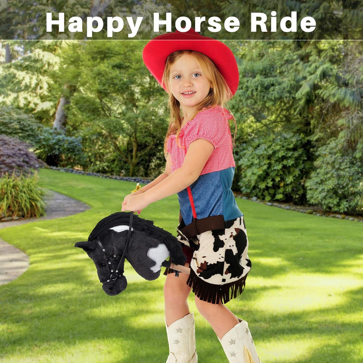 BEJOY Steckenpferd Spielzeug Pferd, Hobby Horse Holzpferd Plüschpferd zum Reiten für Kinder mit Half