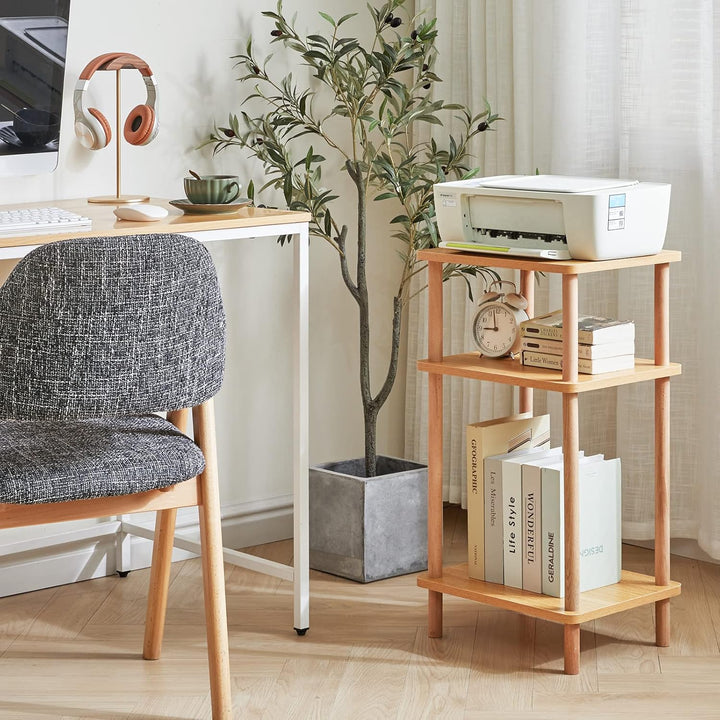 IBUYKE Holz Beistelltisch, Nachttische mit 3 Ebenen, 39x29x68.5cm, Couchtisch, Sofatisch, für Schlaf