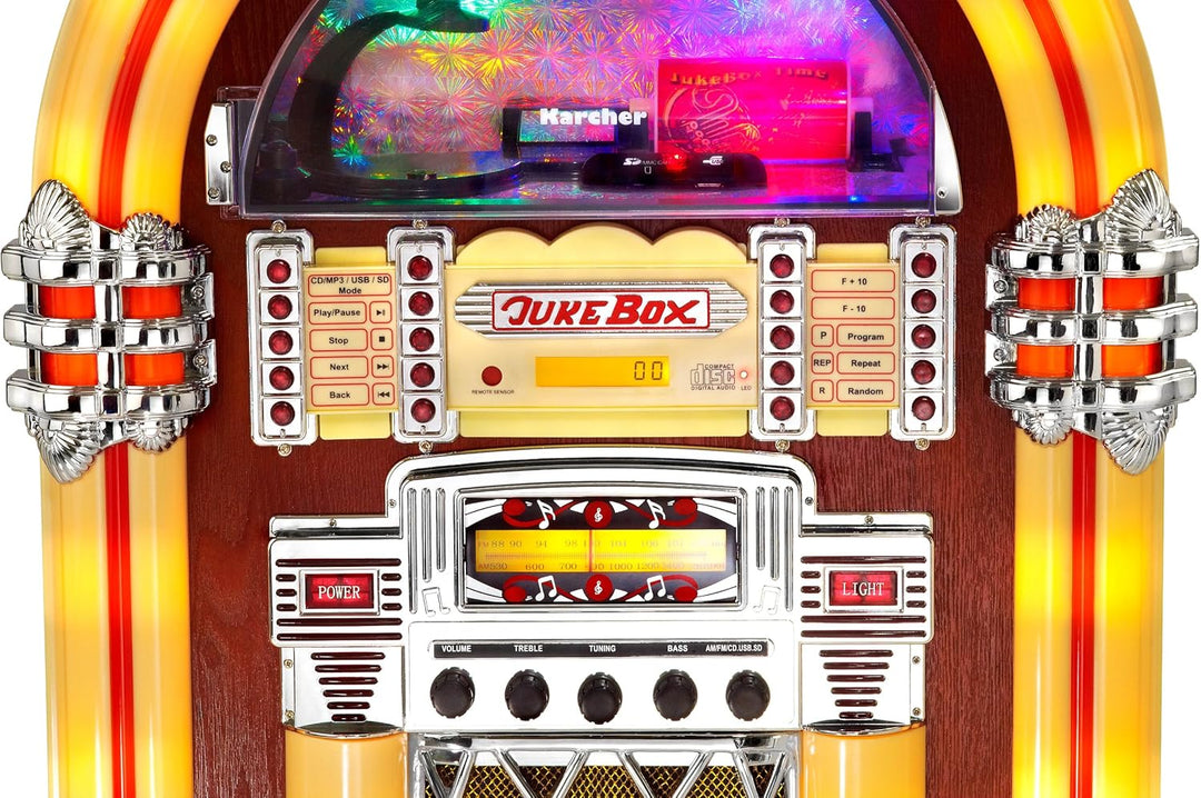 Karcher JB 6604 Jukebox (CD/MP3-Player, Radio, SD/MMC-Kartenslot, USB, Lightshow) UKW - CD