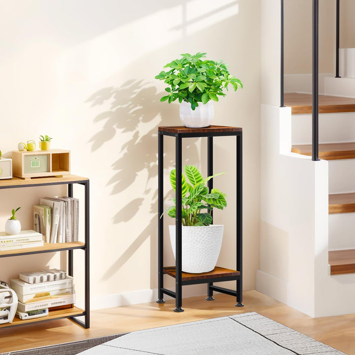 2 Etagen Blumenständer Pflanzenständer, 77cm Pflanzenregal Pflanzen Eckregal, Blumenregal Pflanzenre