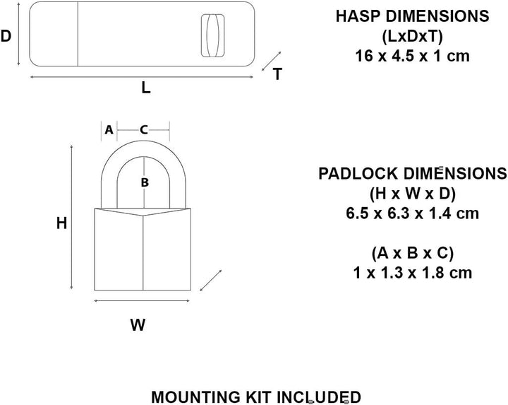 MASTER LOCK - 606720EURD - Vorteilpack: Überfalle + rechteckiges Messing Vorhängeschloss 16 x 4,5 cm