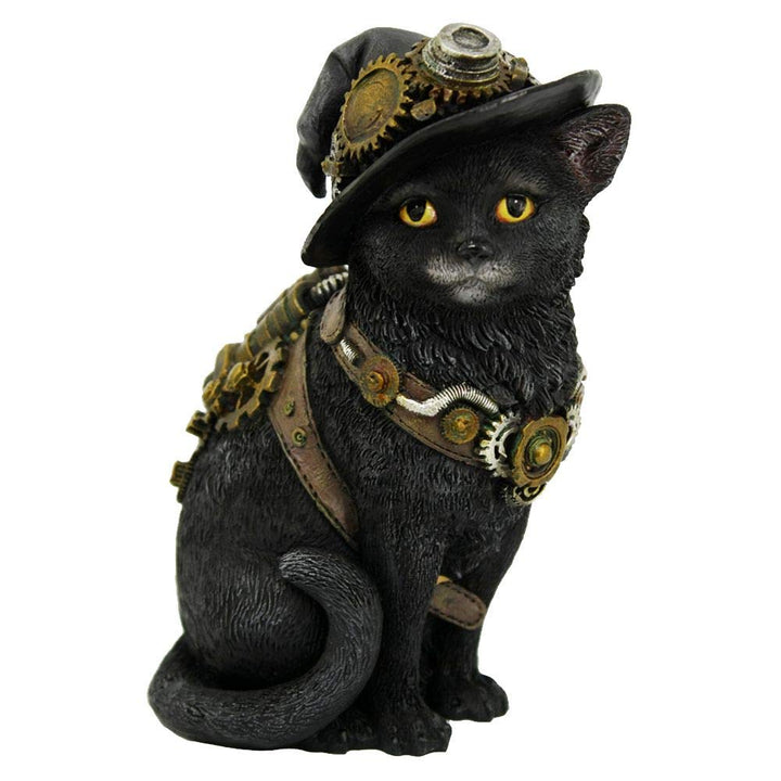 Nemesis Now D3893K8 Uhrwerk Kitty 16,5 cm Figur, Kunstharz, Schwarz