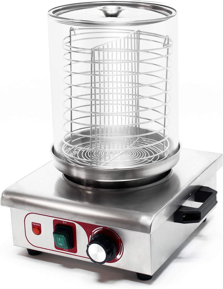 Wiltec Hot Dog Gerät 450W Stahl Wurstkocher Würstchenwärmer Hot Dog-Maker Eierkocher Dämpfer