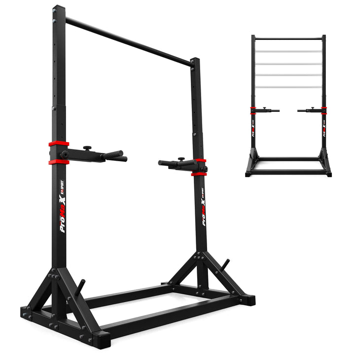 K-Sport: Stationäre Klimmzugstange + Dip Station bis 140kg belastbar, mit Pull-Up Bar & Halterung fü
