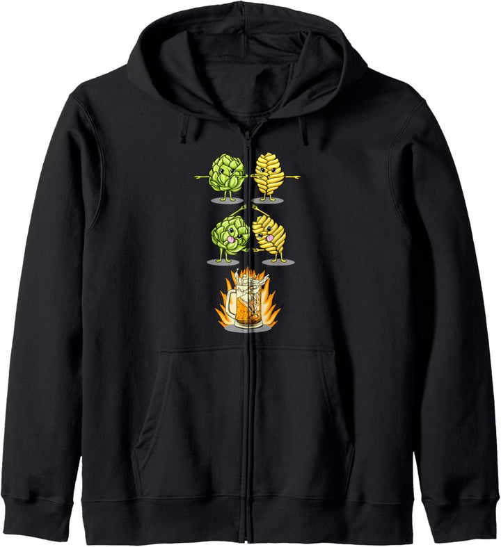 Beer Fusion Gerste Malt und Hopfen Lustiges Bier Trinken Kapuzenjacke
