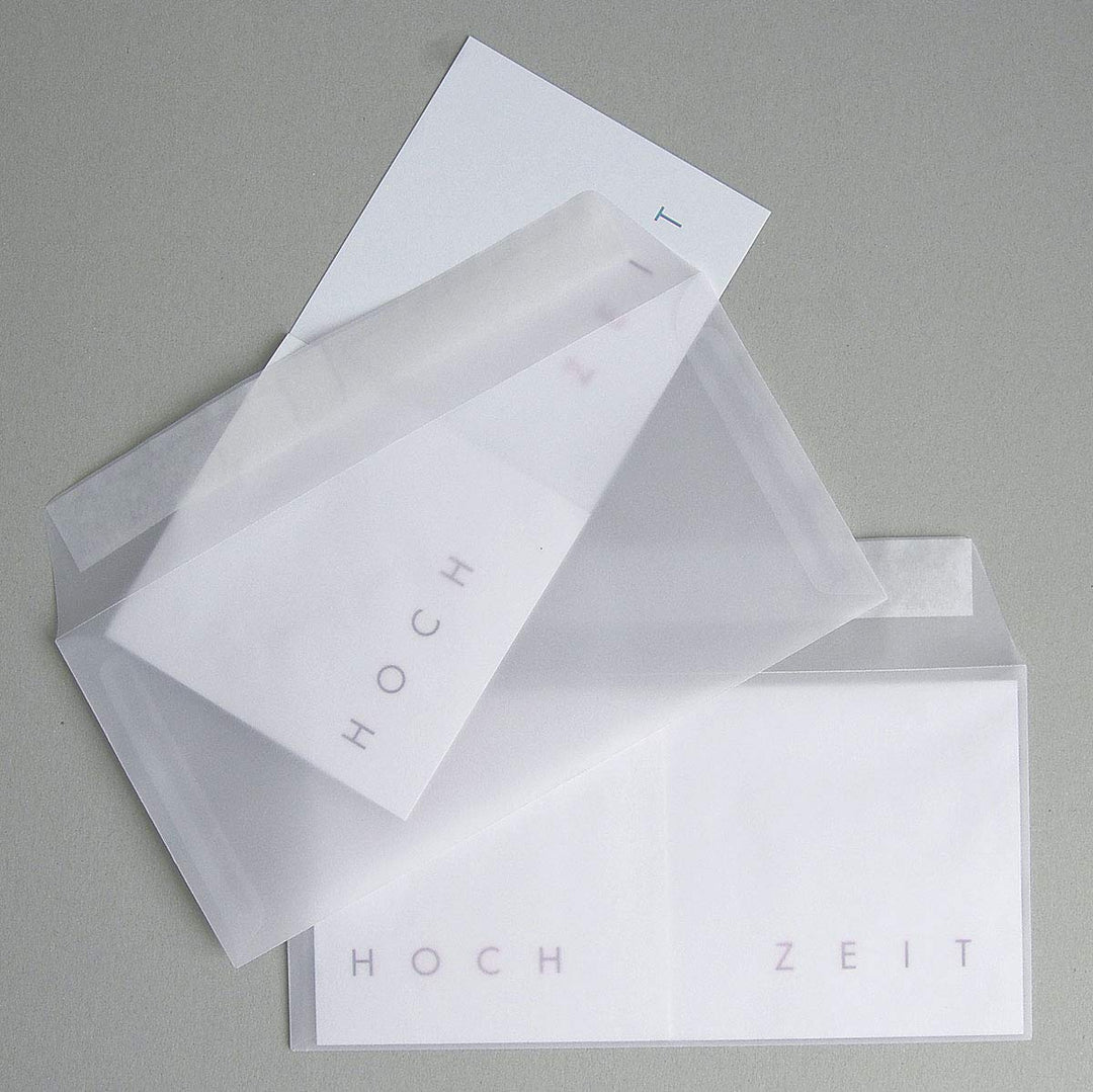 HOCH ZEIT, 10 Einladungskarten für die silberne Hochzeit, inkl. silbernen Umschlägen, Design: Michae