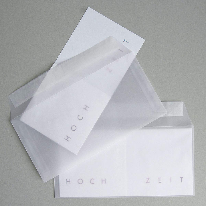 HOCH ZEIT, 10 Einladungskarten für die silberne Hochzeit, inkl. silbernen Umschlägen, Design: Michae