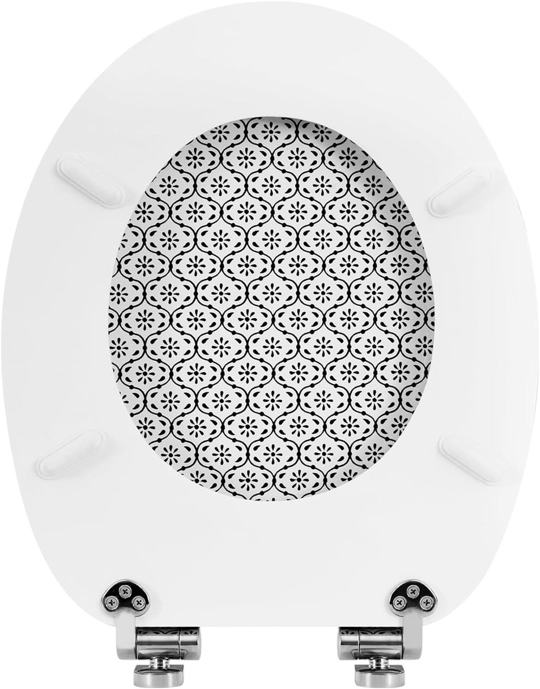 WOLTU Toilettendeckel mit Absenkautomatik Holz, Toilettensitz Klodeckel Klobrille WC Sitz O-Form mit