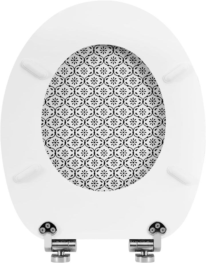 WOLTU Toilettendeckel mit Absenkautomatik Holz, Toilettensitz Klodeckel Klobrille WC Sitz O-Form mit