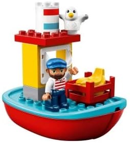 LEGO DUPLO Güterzug, „Push & Go“-Lok mit Lichtern und Geräuschen, Funktionssteinen und 2 Kranen, Spi