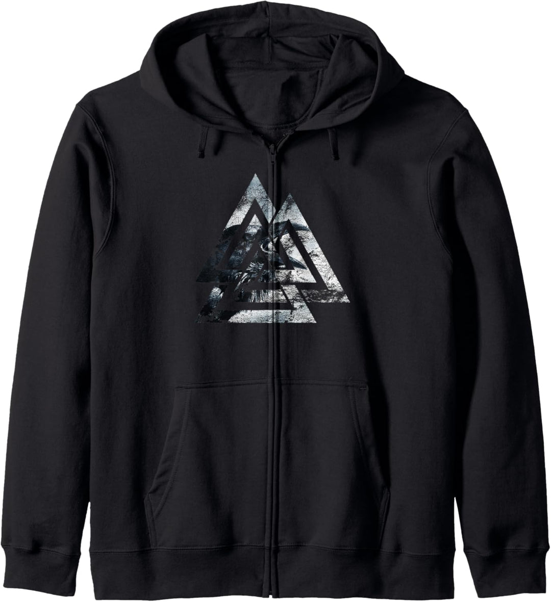 Odins Raben Wikinger Viking Norse Valknut Kapuzenjacke