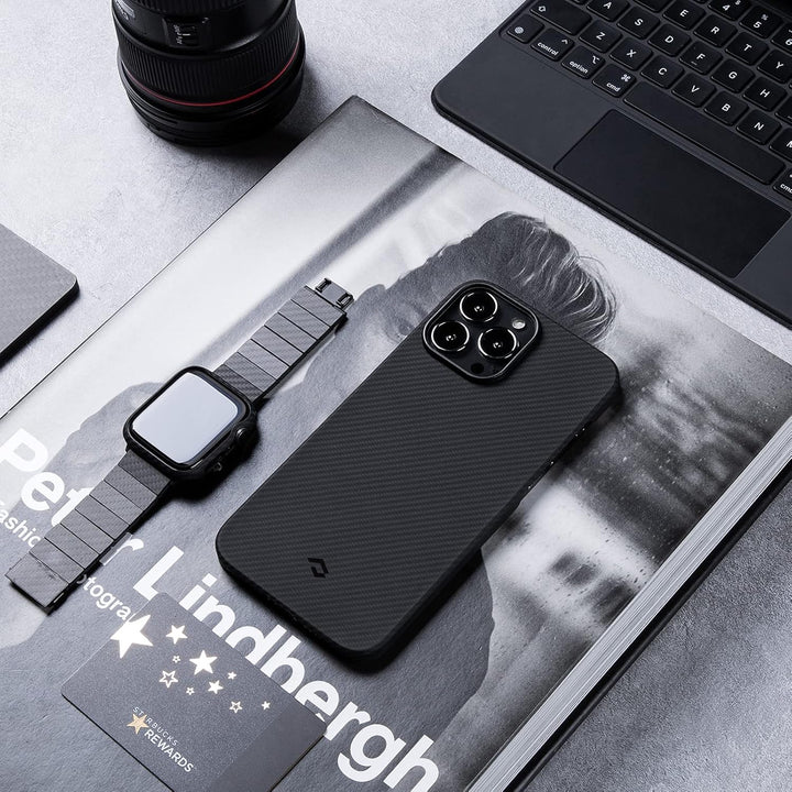 pitaka Ultradünne Hülle für iPhone 13 Pro Max Leichte Handyhülle aus 600D Aramidfaser Kratzfeste und