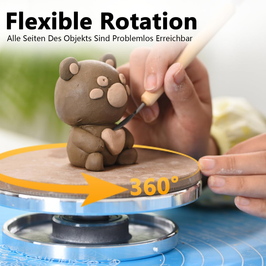 Töpferscheibe, Tortenplatte Drehbar Aluminiumlegierung, 25cm Drehscheibe Craft Clay Drehteller, Dopp