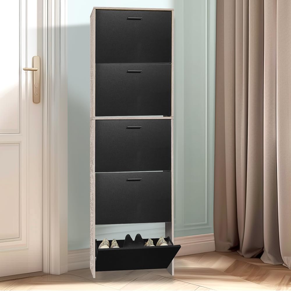 CASABEL Schuhschrank für 15 Paar – grosse Kapazität für den Eingangsbereich – L 60 x B 17 x H 180 cm