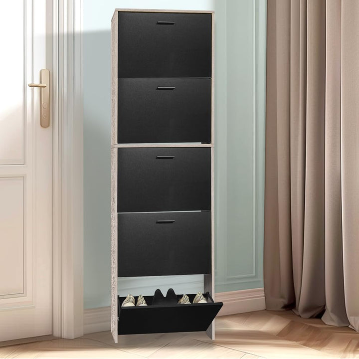 CASABEL Schuhschrank für 15 Paar – grosse Kapazität für den Eingangsbereich – L 60 x B 17 x H 180 cm