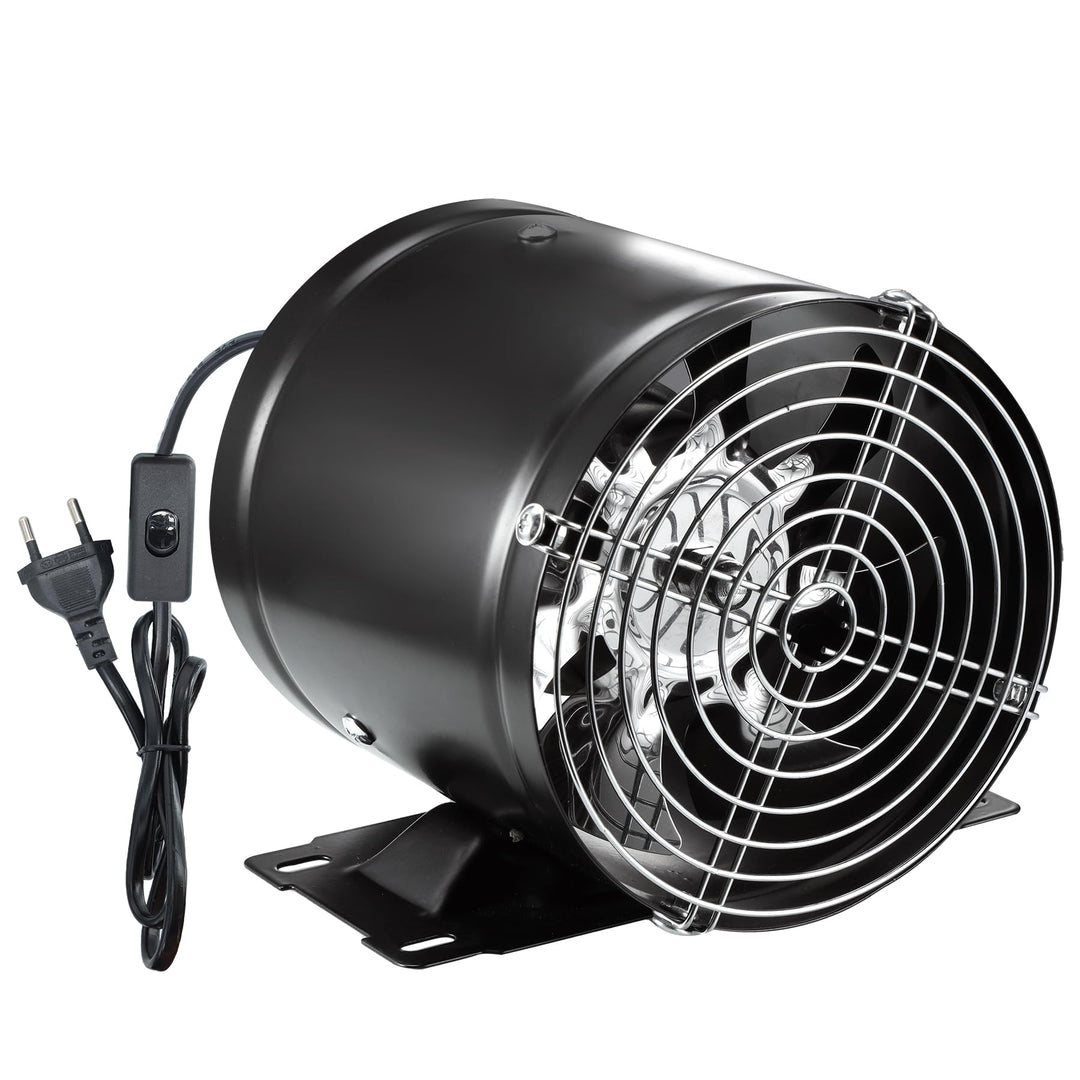 Kanallüfter Abluftventilator 150mm, Schwarz | 480m³/h, Inline-Rohrventilator aus Metall, Mit Schalte
