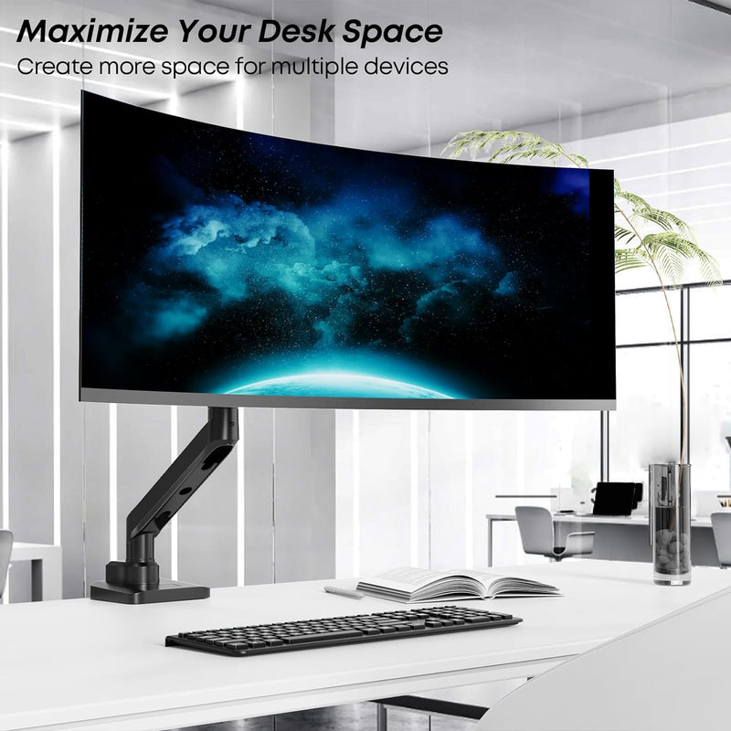 Monitor Halterung 1 Monitor Für 17-49 Zoll Flach & Curved Bildschirm, Robuster Gasfeder-Monitorhalte