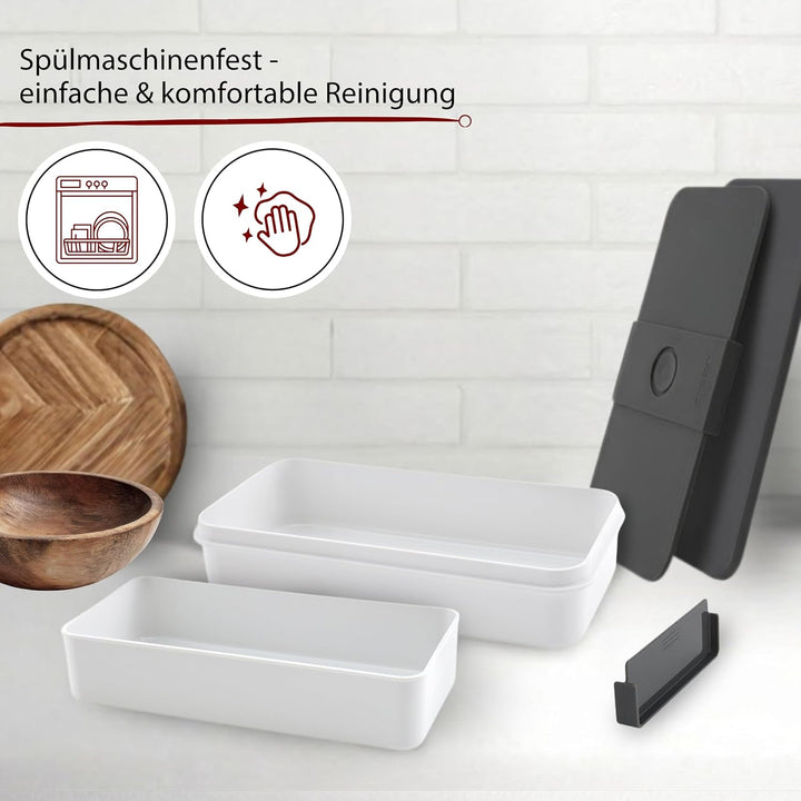 Cloer 800S1-1 Lunch Care System - Bento Box 5-teilig, XXL- Format 2100ml, unterteilbar mit auslaufsi
