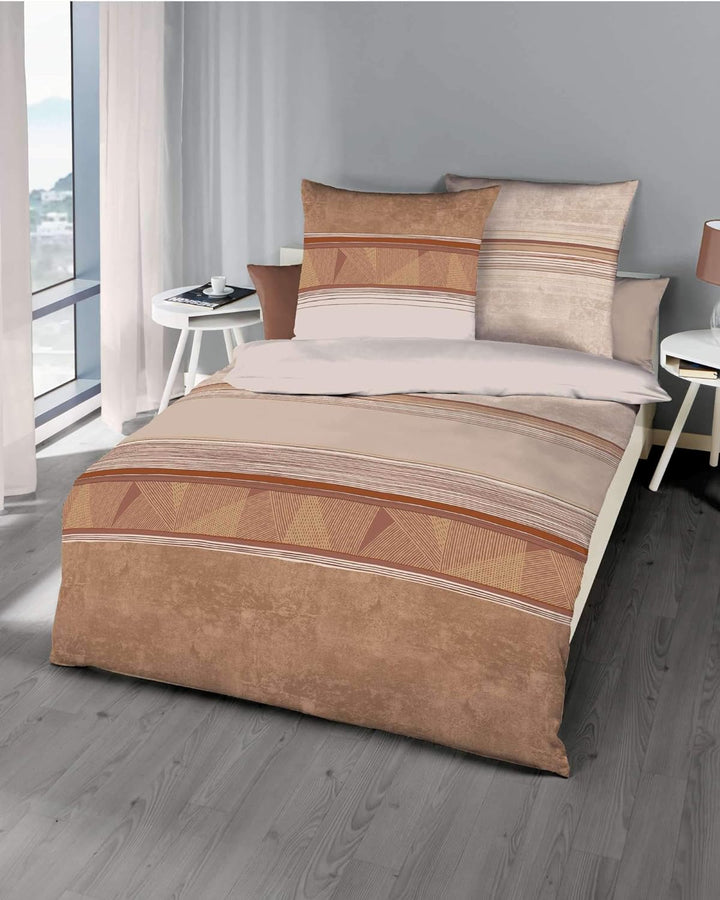 Kaeppel Exklusive Biber Winterbettwäsche - Radiance Streifen – weich, flauschig und pflegeleicht, 2