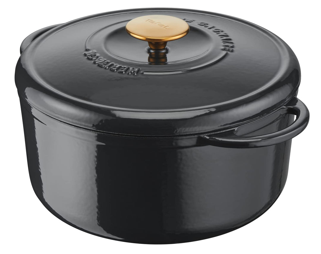 TEFAL Pierre Gagnaire Heritage Gusseisen-Bräter, rund, 21 cm, 3,3 l, Kondensationsdeckel, robuste Em