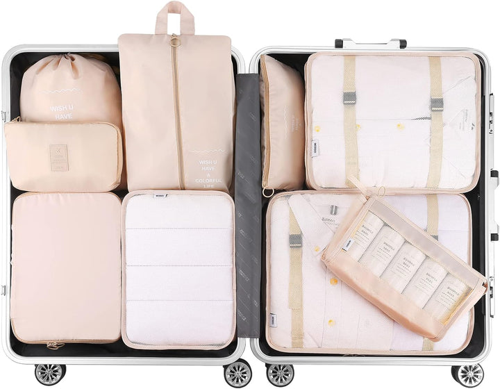 Mossio 9 Set Packwürfel mit Schuhtasche und Elektroniktasche – Gepäck-Organizer, Koffer, Reisezubehö