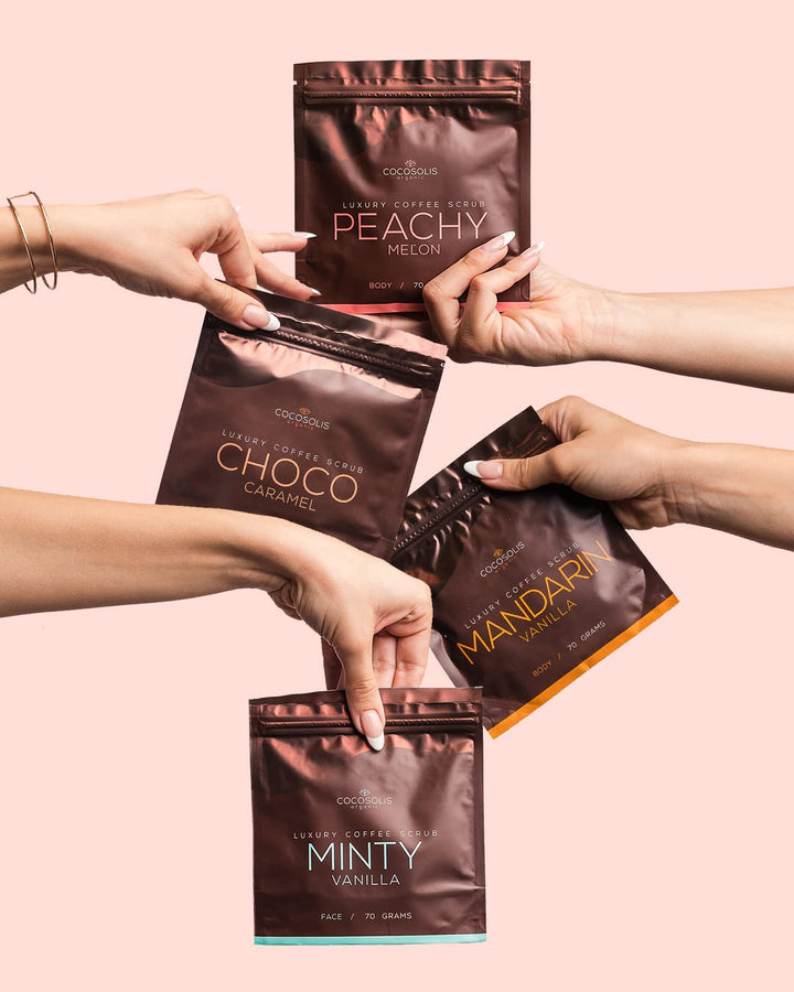 COCOSOLIS SCRUB Kaffee-Body Scrub-Set - ätherische Öle - Das perfekte luxuriöse Geschenkset Frauen -