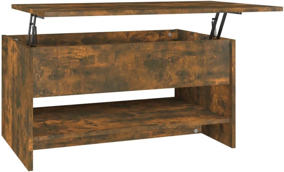 WIFESE 80x50x40 cm Couchtisch Höhenverstellbar Beistelltisch Wohnzimmertisch Verstellbare Tischplatt